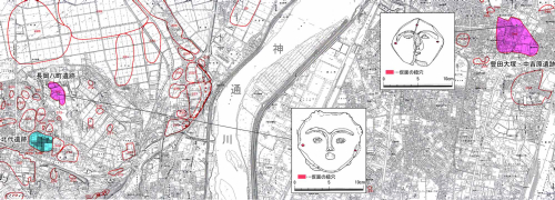 仮面土偶の出土地点