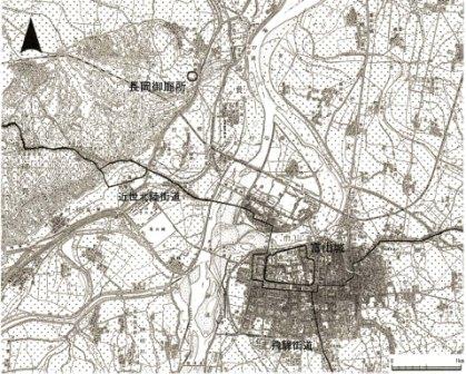 長岡御廟所位置図