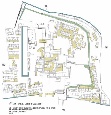 富山藩上屋敷図をトレースしたもの(一部加筆)
