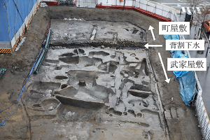 町屋敷地、武家屋敷地完掘状況(北から)