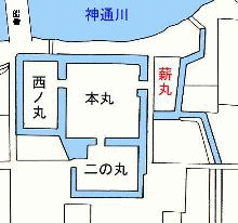 薪丸の位置(正保絵図)