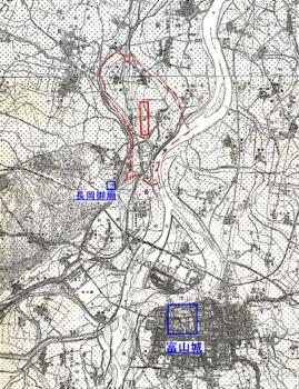 明治44年の地形図 百塚村の位置