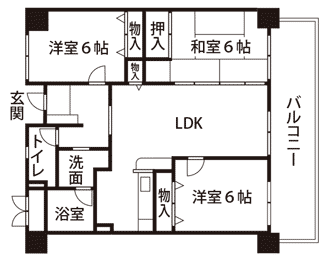 間取り：上赤江団地（上赤江町一丁目17-3）