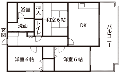 間取り：中教院団地（中央通り二丁目3-22）