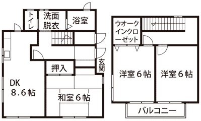 間取り：高熊団地（八尾町高熊96-1）