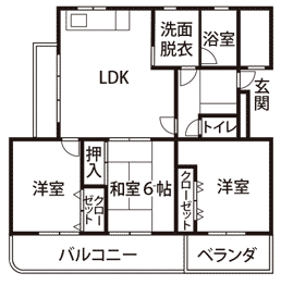 間取り：山田中村団地（山田中村125番地）