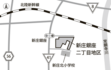 地図：新庄銀座二丁目地区における地区計画（案）