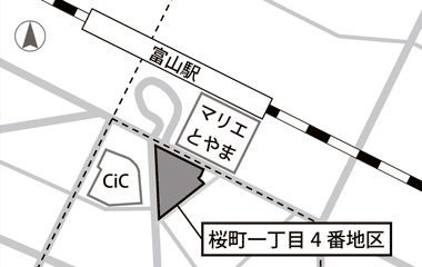 地図：桜町一丁目4番地区都市計画変更（案）