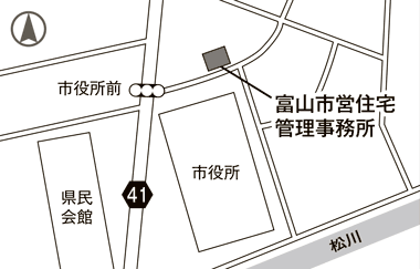 地図：富山市営住宅管理事務所