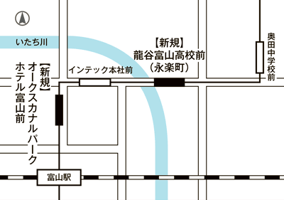 地図：路面電車の新停留場