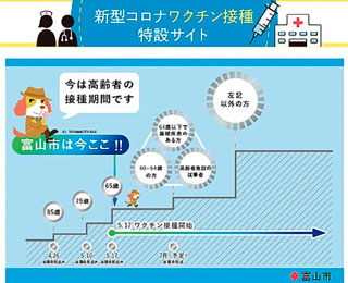 画像：富山市新型コロナワクチン接種特設サイト