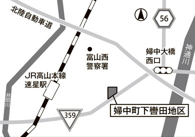 地図：都市計画の変更（案）婦中町下轡田地区