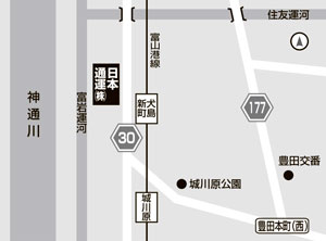 地図：日本通運（株）北陸東支店富山物流事業所