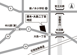 地図：藤木・大島二丁目地区