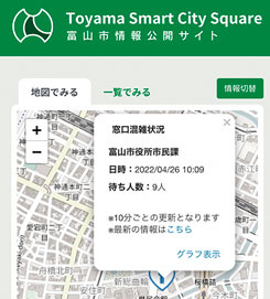 画像：Toyama Smart City Square  スマホ画面