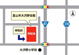 地図：富山市大沢野会館