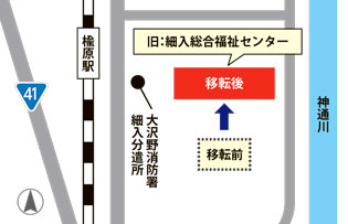 地図：細入中核型地区センター