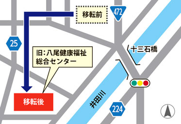 地図：八尾行政サービスセンター
