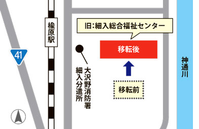 地図：細入中核型地区センター