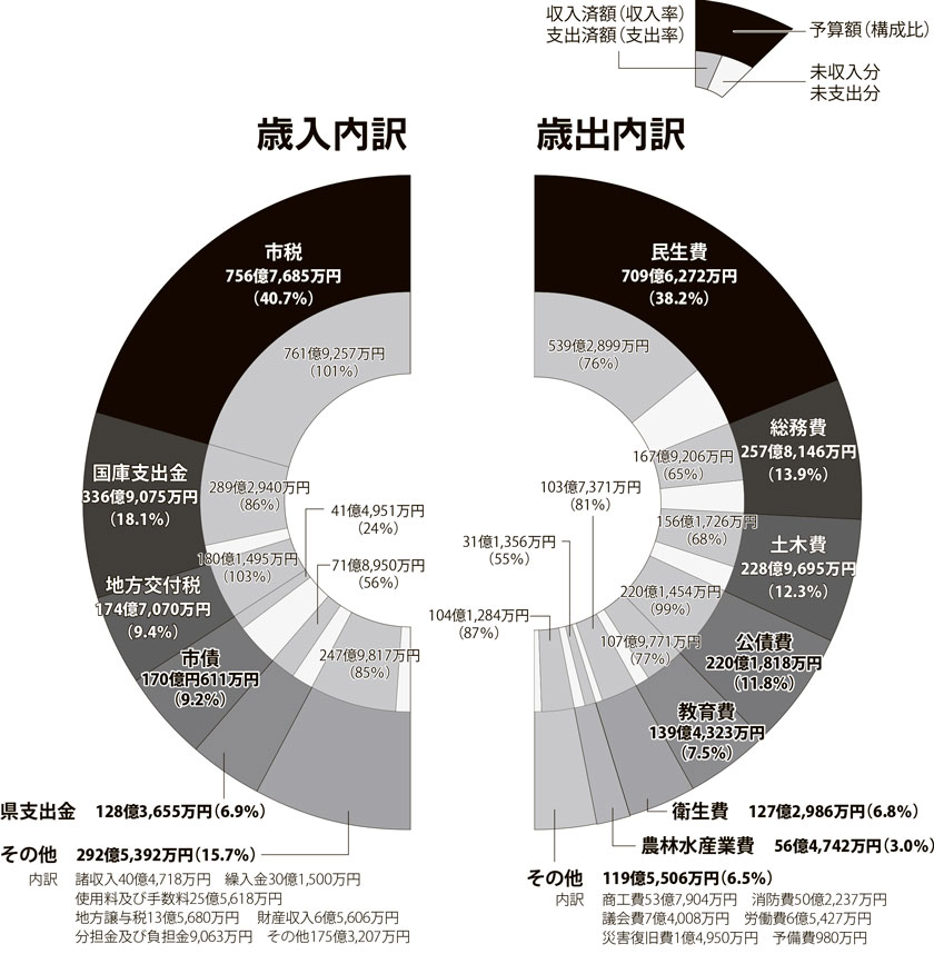グラフ：予算の執行状況　一般会計
