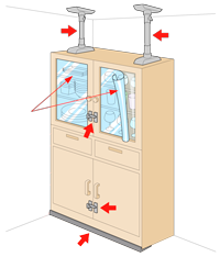 画像：家具などの固定・ガラスの飛散防止