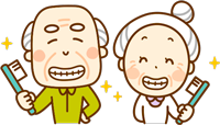 イラスト：シニア　口腔ケア