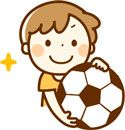 イラスト：サッカーをする子ども