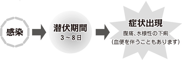感染してから症状が出るまでの図解