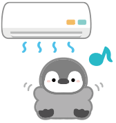 涼むペンギン