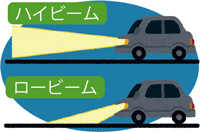 車のライトのイラスト