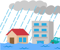 浸水被害のイラスト