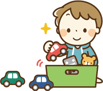 おもちゃで遊ぶ子ども